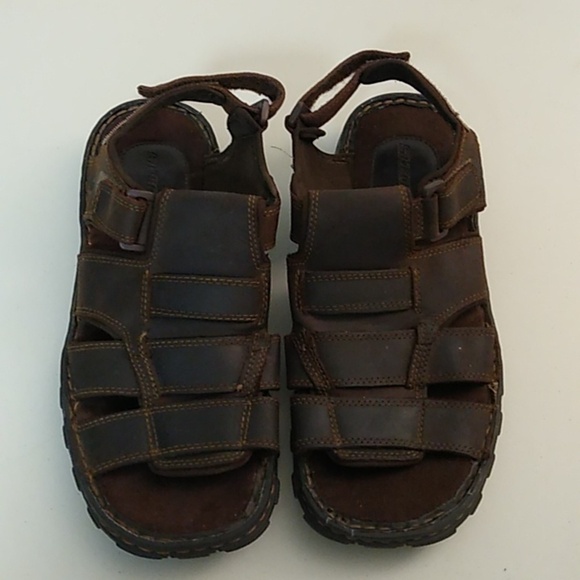 SKETCHERS LEATHER UPPER FISHERMANS SANDLES DARK BROWN - Picture 1 of 9